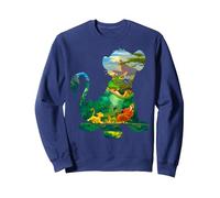 Disney Le Roi Lion Timon Pumbaa Simba Silhouettes Fill Sweatshirt, Unisexe pour adultes, Bleu Marine, XXL