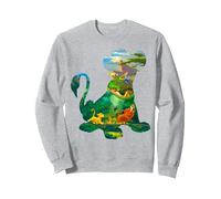 Disney Le Roi Lion Timon Pumbaa Simba Silhouettes Fill Sweatshirt, Unisexe pour adultes, Gris Chiné, XXL