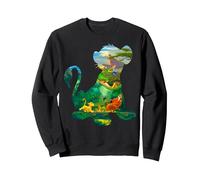 Disney Le Roi Lion Timon Pumbaa Simba Silhouettes Fill Sweatshirt, Unisexe pour adultes, Noir, L