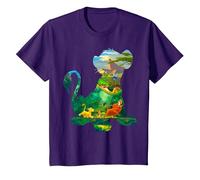 Disney Le Roi Lion Timon Pumbaa Simba Silhouettes Fill T-Shirt, Enfant, Violet, 4 ans