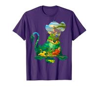 Disney Le Roi Lion Timon Pumbaa Simba Silhouettes Fill T-Shirt, Homme, Violet, XXL