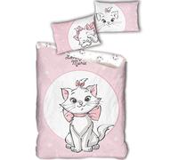 Disney Les Aristochats - Parure de lit Marie 100% Coton, Housse de Couette 100x135 cm + Taie d'Oreiller 40x60 cm