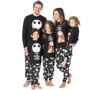 Disney Pyjama Familial L'Étrange Noël de Monsieur Jack Skellington Sally Halloween | Vêtements de Nuit Assortis pour Hommes, Femmes, garçons et Filles, Homme - Noir, L