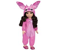 Disney - Licence Officielle - ILY 4EVER - Poupée Angel 45 cm Cheveux Bruns avec Pyjama Rose, Sandales et Brosse à Dents - Accessoires Inclus - Jeu Imitation Fille 6+ - Univers Angel Disney Store