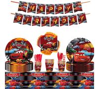 Disney Lightning McQueen fournitures d'anniversaire thème de voiture nappe jetable serviettes tasses ballons fête faveur événement décoration 10 couteaux