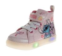 Disney Lilo and Stitch Baskets montantes pour enfants - Chaussures montantes rembourrées légères pour filles (tailles 11 à 13 petits enfants/1 à 4 grands enfants), Rose, 6 Toddler