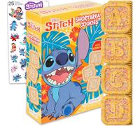 Disney Lilo and Stitch - Boîte à goûter (170,1 g) - Ensemble de biscuits pour fête d'anniversaire avec sucreries cousues saupoudrées, autocollants | Collations pour enfants pour déjeuner scolaire