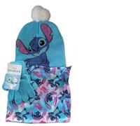 Disney Lilo and Stitch Ensemble d'hiver 3 pièces pour fille avec bonnet, tour de cou et gants, turquoise, 52