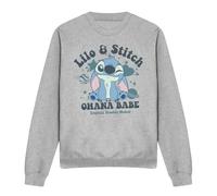 Disney Lilo and Stitch Ohana Babe Adults Crew Sweatshirt, Heather Grey Maillot de survêtement, Gris mélangé, XXL Mixte