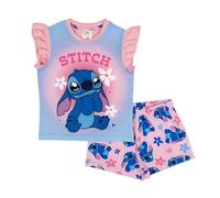 Disney Lilo and Stitch Pyjama court à volants pour fille, rose, 7-8 ans