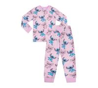 Disney Lilo and Stitch Pyjama long en polaire pour fille Motif Stitch et ange Rose, rose, 5-6 ans