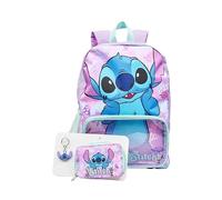 Disney Lilo and Stitch Sac à dos pour enfant 3 pièces avec sac à main, portefeuille et porte-clés