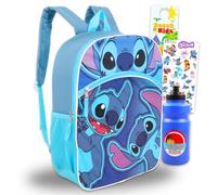 Disney Lilo and Stitch Sac à dos pour enfants - Ensemble avec sac à dos de 40,6 cm + bouteille d'eau, autocollants, plus | Sac d'école Lilo et Stitch pour filles, multicolore, 16" Stitch Backpack for