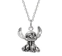 Disney Lilo and Stitch Sterling Silver 3D Pendant 18" Necklace, Officially Licensed