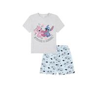 Disney Lilo and Stitch Stitch & Angel Pyjama court en coton pour fille (6-7 ans), gris, 6-7 ans