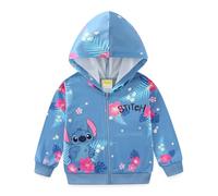 Disney Lilo and Stitch Sweat à capuche zippé pour fille, bleu, 10