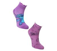 Disney Lilo e Stitch Lot de 2 paires de chaussettes Stitch Idée cadeau pour enfants et adolescents (IT, nombre, 27, 30, violet), aubergine