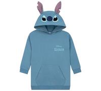 Disney Lilo EET Stitch Hoodie, Sweat A Capuche Long pour Enfants, Pull Stitch avec Oreilles 3D, Vêtements en Coton pour Filles, Bleu 7-8 Ans