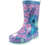 Disney Lilo et Stitch Bottes pour filles | Bottes filles | Botte en caoutchouc pour enfants | Wellington de pluie pour enfants filles | Bleu 24