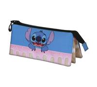 Disney Lilo et Stitch Cake-Trousse Triple, Bleu, 23 x 11 cm
