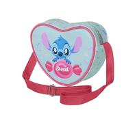 Disney Lilo et Stitch Candy-Sac à Bandoulière Coeur Casual, Bleu, 21 x 15,5 cm