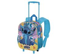 Disney Lilo et Stitch Colors-Sac à dos 3D à Roulettes Petit, Turquoise, 26 x 34 cm, Capacité 7 L