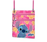 Disney Lilo et Stitch Cute-Sac à Bandoulière Action Vertical, Rose, 15 x 17 cm