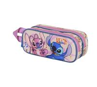 Disney Lilo et Stitch Dance-Trousse 3D Double, Rose, 22 x 9,5 cm
