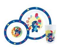 DISNEY LILO ET STITCH - Ensemble repas 3 pièces (assiette,bol, verre) Bleu G