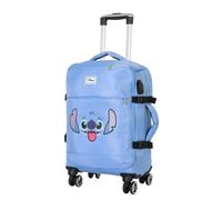 Disney Lilo et Stitch Face-Valise Cabine 4 Roues, Bleu, 20 x 35 x 55 cm, Capacité 30 L