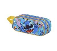 Disney Lilo et Stitch Hello-Trousse 3D Double, Bleu, 22 x 9,5 cm