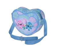 Disney Lilo et Stitch Jolly-Sac à Bandoulière Coeur Casual, Bleu, 21 x 15,5 cm