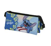 Disney Lilo et Stitch Lifestyle-Trousse Triple, Bleu, 23 x 11 cm