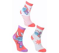 Disney Lilo et Stitch - Lot de 3 paires de chaussettes Stitch à motifs de Noël, idée cadeau de fête, en coton, pour enfants (IT, numéro, 23, 26, rouge)