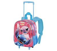Disney Lilo et Stitch Match-Sac à Dos 3D à roulettes Petit, Rose, 26 x 34 cm, Capacité 12,5 L
