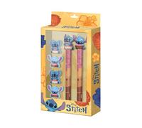 Disney Lilo et Stitch Mix-Pack de Stylo Gel Effaçable + Crayon Éternel + 4 Gommes, Jaune, 14 x 23 cm