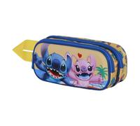 Disney Trousse Lilo et Stitch Ocean double 3D Bleu 22 x 10 cm