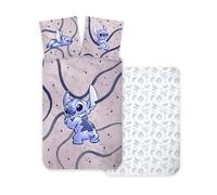 Disney Lilo et Stitch Parure de lit pour berceau pour Enfants - Housse de couette 100x135 cm et taie d'oreiller 40x60 cm pour lit de tout-petit | 100% Coton doux Ensemble de lit Junior | Parure de lit
