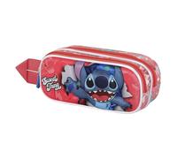 Disney Lilo et Stitch Thing-Trousse 3D Double, Rose, 22 x 9,5 cm