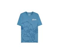Disney Lilo Hugging Stitch-Unisex Short Sleeved T-Shirt Femme L Kl-bleu