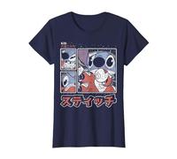 Disney Lilo & Stitch 626 Stitch Day Kanji Panels T-Shirt, Femme, Bleu Marine, M