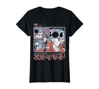 Disney Lilo & Stitch 626 Stitch Day Kanji Panels T-Shirt, Femme, Noir, 3XL
