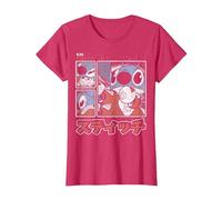 Disney Lilo & Stitch 626 Stitch Day Kanji Panels T-Shirt, Femme, Rouge Chiné, M