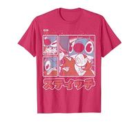 Disney Lilo & Stitch 626 Stitch Day Kanji Panels T-Shirt, Homme, Rouge Chiné, S