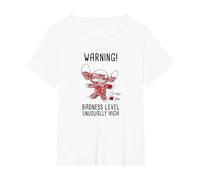 Disney Lilo & Stitch 626 Stitch Day Warning Badness Level T-Shirt, Femme Grandes tailles, Blanc, 1X