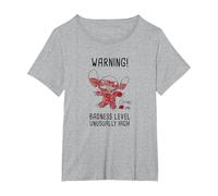 Disney Lilo & Stitch 626 Stitch Day Warning Badness Level T-Shirt, Femme Grandes tailles, Gris Chiné, 6X