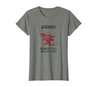 Disney Lilo & Stitch 626 Stitch Day Warning Badness Level T-Shirt, Femme, Vert kaki chiné, L