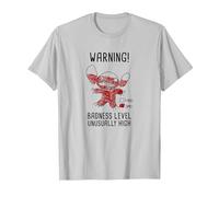 Disney Lilo & Stitch 626 Stitch Day Warning Badness Level T-Shirt, Homme, Argent, 3XL