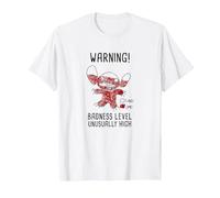 Disney Lilo & Stitch 626 Stitch Day Warning Badness Level T-Shirt, Homme, Blanc, 5XL