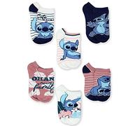Disney Lilo & Stitch Adults No Show 6 pack Socks Set (Large (9-11), Blush)